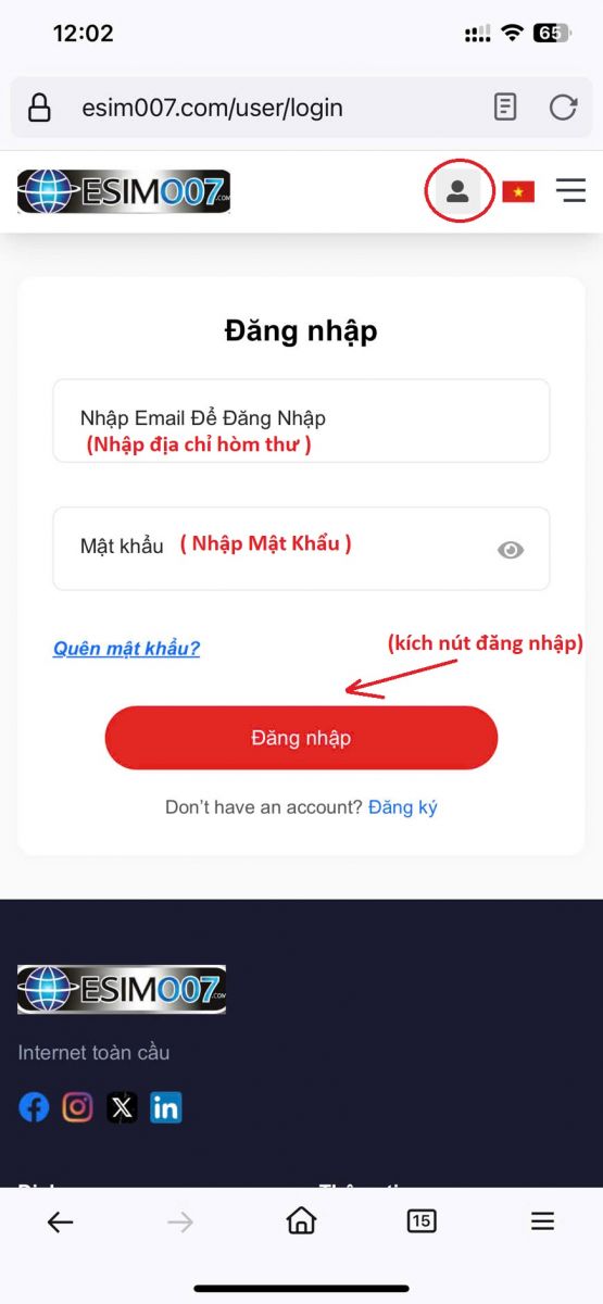 Hướng dẫn đăng nhập